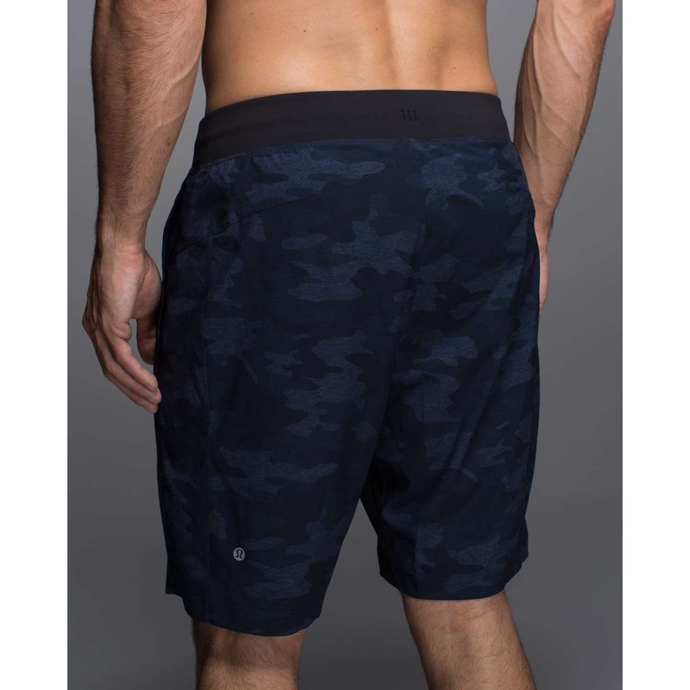 Lululemon T.H.E. Short 9" Lined In Heathered Lotus Camo Inkwell/Black Size L